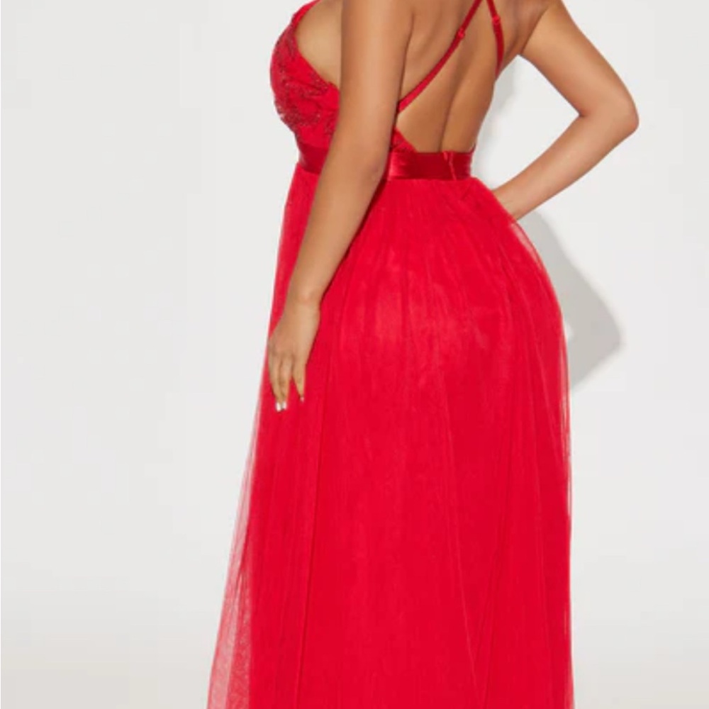 Fashion Nova Vibrant Red Backless Dress